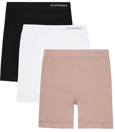 Channo Anti-Reibungs-Hose aus Baumwolle, leichte Haltung, weich, elastisch, Packung mit 3, Sortiert, L