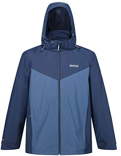 Regatta Telmar III 3-In-1 Chaqueta 3 en 1 Impermeable, Forrada, con Capucha y Costuras Selladas 3 In 1S, Hombre, Nightfall/Brunswick, M