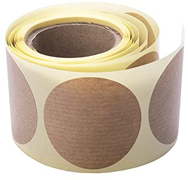 MD Labels gerippt natürliche braune runde Kraftaufkleber 47mm 100 stuck - dekorative Aufkleber vitage Geschenkaufkleber