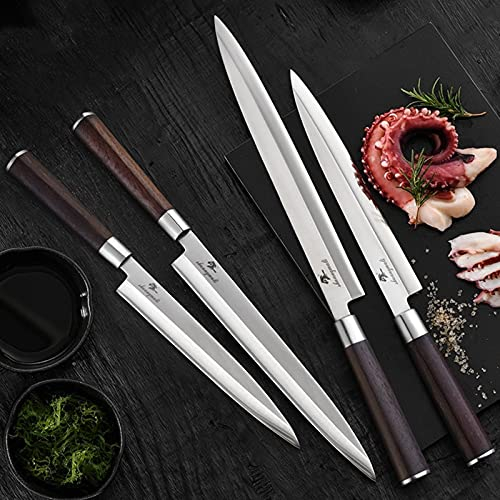 Tutte le dimensioni Giapponese Sashimi Set Set di coltelli in acciaio inox Cuoco unico Sushi Coltello da cucina Cucina Salmone Pesce Sashimi Coltello Set Chef's Knife (Color : Sashimi Knife Set)