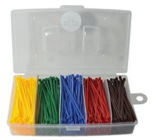 5er Set Kabelbinder farbig 2,5mm x 100mm 500 Stück Sortiment box