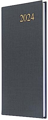 Collins Debden Essential Terminplaner, Wochenplaner 2024-2024, Planer, Terminplaner, Soft-Touch, flexibler Einband, kleiner Taschenkalender 2024 (Grau)