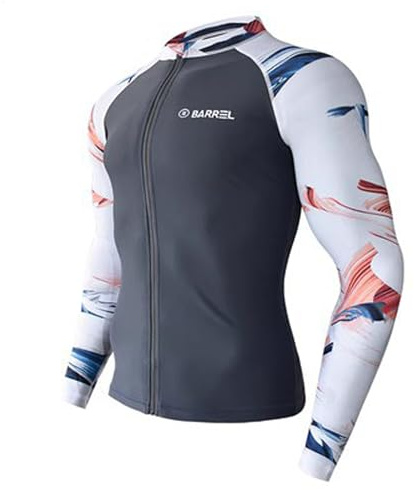 Letuwj Ensemble maillot de bain rashguard pour homme - Protection solaire - Combinaison de surf à manches longues et pantalon long - Haut gris - Taille XL