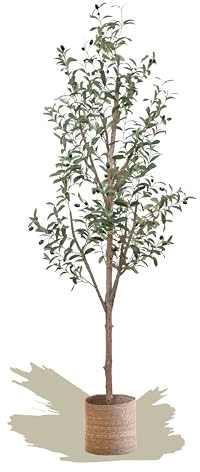 Maia Shop Plantas Artificiales Decorativas - Olivo Artificial Minimal 180 cm, Planta Grande para Decoración Hogar, Arbol Artificial con Maceta de Plástico incluida