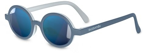 SUAVINEX, Gafas de Sol para Bebés de 12 a 24 Meses, Polarizadas, con Filtro UV 400, 100% Protección Rayos UVA y UVB, con Funda Incluida, Muy Flexibles y Ligeras, de Forma Redonda, Color Azul