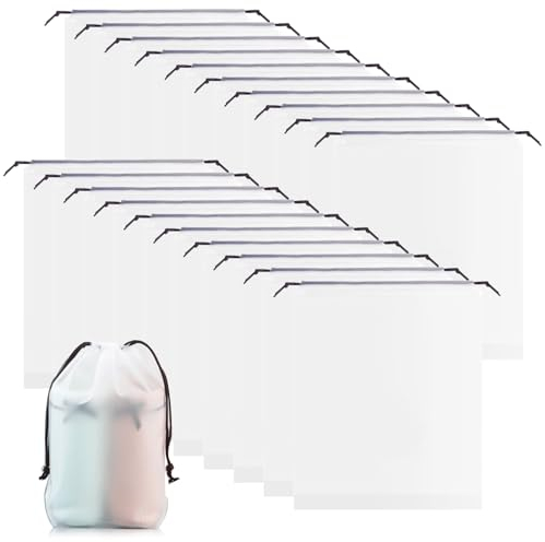 Littlegaofeithing 20 Pcs Sacchetti Per Scarpe, Porta Scarpe da Viaggio, Impermeabile Antipolvere Portascarpe da Viaggio Multifunzionale a Coulisse, Accessori da Viaggio.