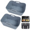 ENSINE Air Fryer Silicone Liners for Ninja Foodi Max Dual Zone AF400UK/AF451UK 9.5L, 2 Pcs Customized Air Fryer Inserts Compatible with Cookwise Dual Air Fryer 9L, Reusable Air Fryer Accessories,Gray