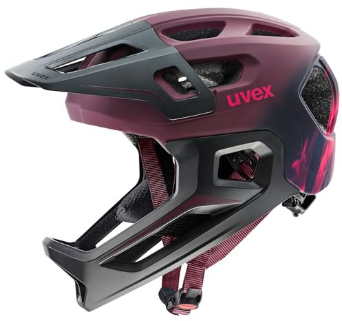 uvex React jr. fullface Kinderfahrradhelm, Cranberry matt, 52-56 cm
