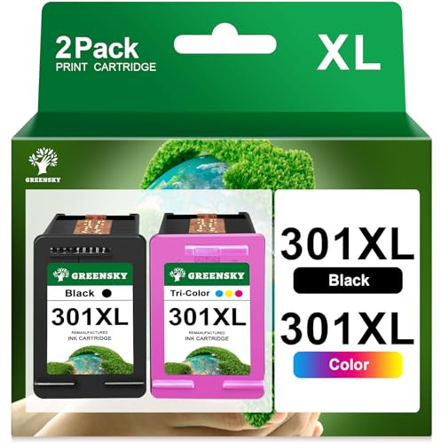 GREENSKY 301 XL Druckerpatronen Multipack Ersatz für HP 301 Druckerpatronen für HP 301 XL 301XL für HP Envy 4500 5530 4502 5534 5532 4504 DeskJet 2540 1010 2544 2549 OfficeJet 4630 2620 4634 4632 2622
