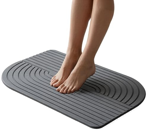 Mafi Home Alfombra Baño Diatomita Premium 60x39 cm | Alfombrilla Piedra Natural Salida de Ducha | Secado Ultrarrápido Antibacteriana | Antideslizante Stone Bath Mat