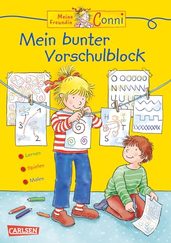 Conni Gelbe Reihe (Beschäftigungsbuch): Mein bunter Vorschulblock: Mit Zahlenspielen, Schreibübungen, Suchbildern und Logikrätseln für Kinder ab 4 Jahren