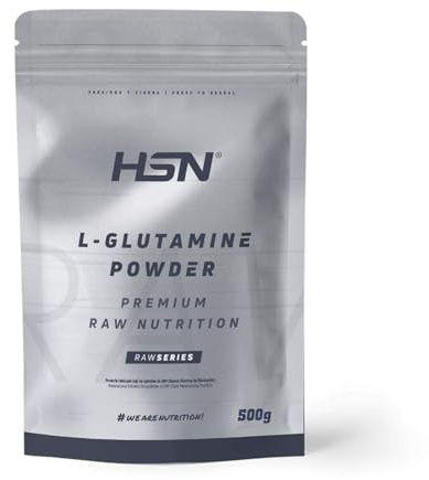 HSN L-Glutamina en Polvo | Sabor Neutro 500g | 5g Dosis Diaria | 100% Pura Glutamina Sin Añadidos | No Incluye Dosificador | No-GMO, Vegano, Sin Gluten