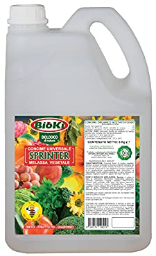 Agro Melassa estratto vegetale 100% Naturale. Uso Universale, favorisce la crescita delle piante. Consentito in agricoltura Biologica, tanica da 6 kg