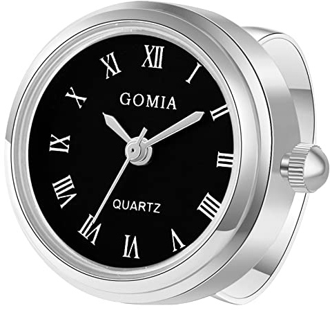 JewelryWe Orologio da dito da uomo e donna con elastico rotondo al quarzo, Anello Orologio Numero Romano, Colore da Scelta
