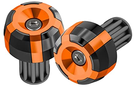 1 Paar Fahrrad Lenkerstopfen,MoreChioce Aluminiumlegierung Endstopfen für Fahrradstangen Fahrradlenker Mountainbike Lenkerendkappen Rennrad Lenker Endkappen Bar End Plugs,Orange