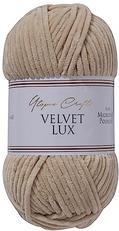 Utopia Crafts Velvet Lux Chenille Yarn 100g (Pastel Brown)