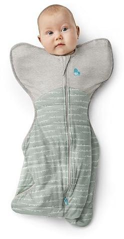 Love To Dream Swaddle Up, Neugeborene 2,2–3,8 kg, staubblau, eng anliegende Passform unterstützt den Schlaf, 2,5 Tog (16–20 °C), maschinenwaschbar, Von Hebammen empfohlen, mit Doppelreißverschluss