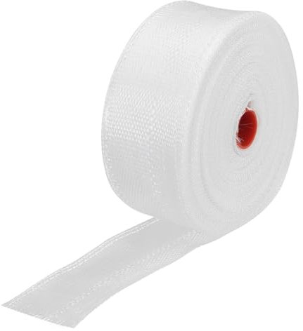 sourcing map Fiberglass Cloth Tape Fiberglass Mesh Glass Fiber Mesh Woven Fiberglass Fabrics Insulation Tape 30m(33 Yard) x30mmx0.17mm for Reinforcement Repair