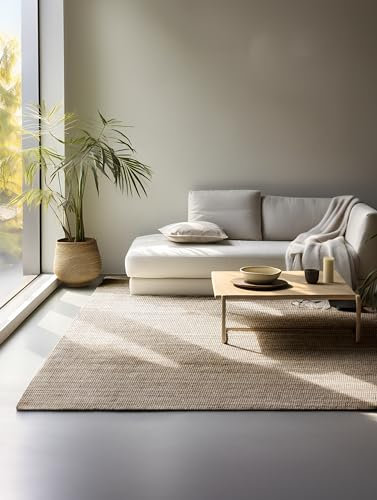 Hanse Home Alfombra de Yute Natural para salón, 100% Yute, Tejida a Mano y respetuosa con el Medio Ambiente, de Fibra Natural Bohemia, para salón, Dormitorio, Comedor, Color Gris Natural, marrón, 160