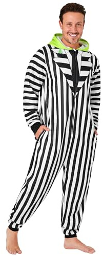 BEETLEJUICE Combinaison Pyjama Homme en Polaire avec Capuche – Cadeau Amusant pour Lui