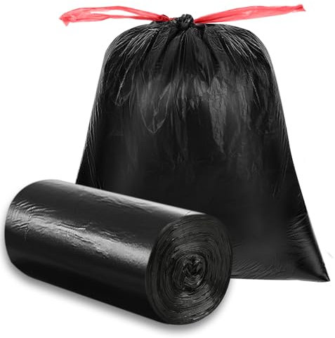 O2frepak Sac Poubelle 100 Litres avec Liens Coulissants,Sac Poubelle Haute Résistant (80x100cm,30 Sacs)