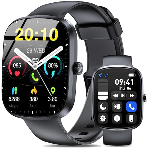 OUKITEL Smartwatch Damen Herren, 1.91 HD Smart Watch (Anruf annehmen/tätigen), 120+ Sportmodi Fitnessuhr mit Herzfrequenz/Schlaf/SpO2/Schrittzähler, IP68 Wasserdicht Sportuhr, Uhr für iOS Android
