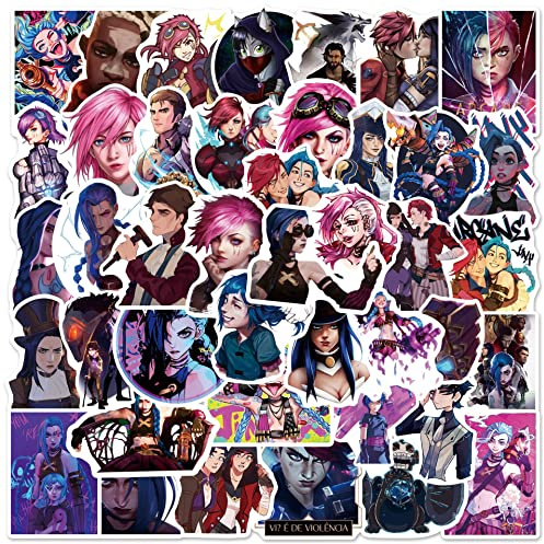 50 adesivi Arcane, League of Legends LOL Game, in vinile, impermeabili, simpatici adesivi per laptop, scrapbook skateboard, ragazzi e adulti