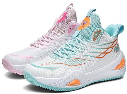 BINQER Unisex Neutral Basketballschuhe High Top Anti Slip Nachtlicht Verschleißfeste Laufschuhe Sportschuhe(Mandarin Duck,36 EU)