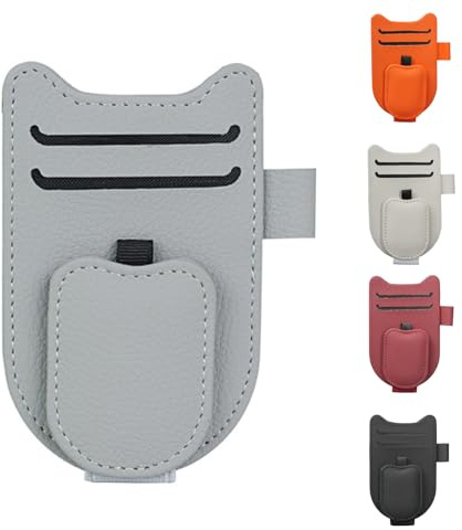 BURENZHAYA Soporte para gafas de sol para el coche, soporte para parasol, clip multifuncional de cuero para el coche, – Soporte para visera de coche, clip para tarjetas, organizador – Clip para gafas