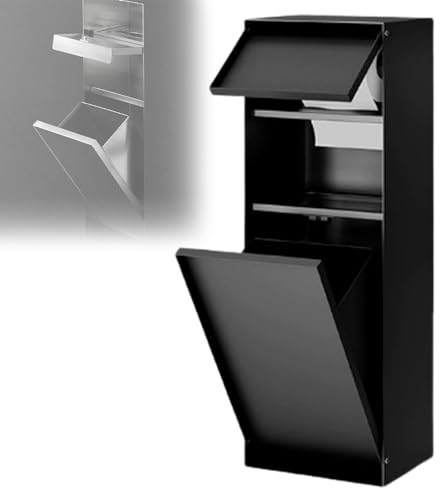 Scaffale da bagno da incasso, organizer impermeabile in acciaio inox con nicchia doccia nascosta e bidone della spazzatura, design a tenuta stagna per docce pubbliche