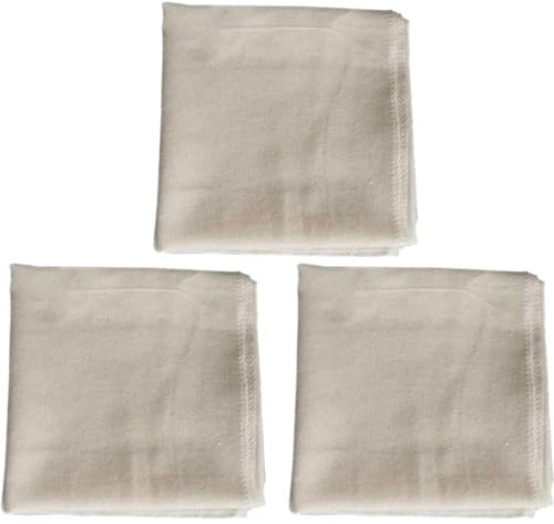 DECORNIJIA Set 3 Pezzi Garze per Cucina in Cotone Bianco Resistenti e Facili da Pulire, Panni Filtranti Multiuso per Uso in Cucina