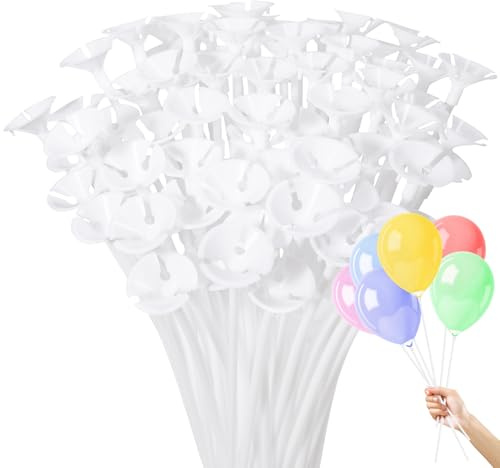 120PCS Balloon Sticks with Cups 32cm Reusable Balloon Sticks and Holders
