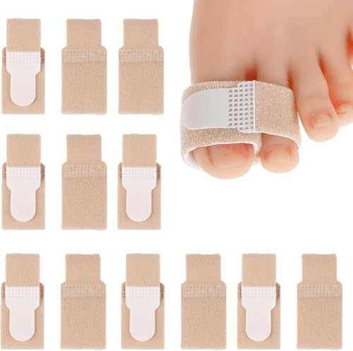 Uranbee 12 Piezas Corrector Dedo Martillo, Envolturas para los Dedos, Separador Dedos, Protectores Dedos Pie, Enderezadores Ferula de Dedo Pie Vendajes Acolchados, para Dedos Rotos y Dedos Torcidos