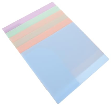 HOMOBABE 6 St Facks Plastmapp i Brevstorlek Dubbel Ficka Dokumentorganisatör med Färgkodade Mappar och Skrivbar Etikett för Skola och Affärspresentationer Slumpmässig Färg