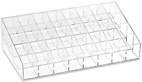 Vetrineinrete® Organizer portatrucchi per trucchi smalti e rossetti stand espositore scatola trasparente con diversi scomparti organizzatore per cosmetici varie dimensioni (Grande) M39