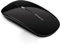 Uiosmuph Q5 Souris sans Fil Rechargeable, Ultra-Mince Optique Mouse Silencieux 1600 DPI Réglable Wireless Mouse pour Ordinateur, PC, Portable, MacBook (Noir)