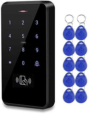 HFeng Outdoor IP68 Wasserdichtes RFID Tastatur Touch Zugangskontrollsystem Regensicherer WG26 / 34 125KHz-Kartenleser + 10 Stück EM4100 Access Control Schlüsselanhänger