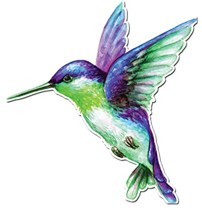 Milk Mug Designs Beautiful Purple Hummingbird 7 inch Full Color Vinyl Decal
