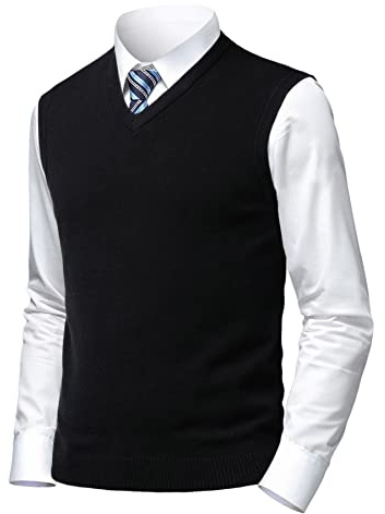 Herothorn Hombre Sin Mangas con Cuello En Casual de Punto Pullover Jerséis Jersey Suéter Chaleco suéter Caballero Suéter Lana Cardigans Tank Tops Mangas Rebecas Chaqueta SuéTer para