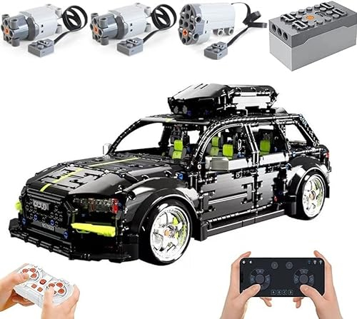 Technik Auto mit Power Functions Set, 1:10 Groß AutoModell Bausatz, 2896 Teile MOC Klemmbausteine Auto Bausatz