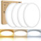 18W Plafoniera LED Soffitto [4 Pezzi], 2100LM Plafoniera 3 Colori 3000K/4000K/6500K Sottile Lampada da Soffitto Ø22cm Luce Calda Naturale Fredda IP44 per Bagno Soggiorno Camera da Letto Cucina