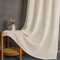 MYSKY HOME Gardine Vorhänge mit Ösen Gardinen Weiss Streifen Vorhang Wohnzimmer Schlafzimmer 2er Set Halbtransparent Voile Curtains for kinderzimmer, H 245 x B 140 cm, Beige.