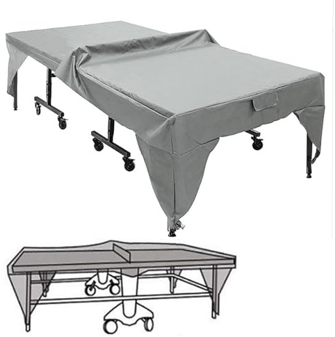 Funda de Mesa de Tenis de Mesa para Interiores y Exteriores,Funda para Tenis de Mesa,Oxford Cubierta de Polvo Impermeable Cubierta de Tenis de Mesa,Funda Mesa PingPong(Size:210D-280x152x73cm,Color:Gre