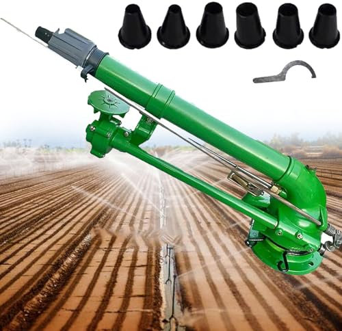 YANGYMM Irrigatore Impatto Impulso Irrigatore da Giardino, Pistola Spruzzo Irrigazione Agricola da 1,5, Spruzzo per Irrigazione a 360° su Grandi Aree, per Irrigazione Giardino Prato Agricolo