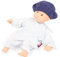 Götz 2333014 Baby Pure Cosy Lina Blueberry - 33 cm große Babypuppe aus Natur-Kautschuk ohne Haare, Blaue Augen - vegan & ökologisch ab 18 Monaten Monaten