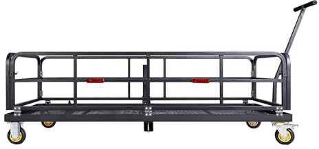 VroomSteel Hitch-Mounted Cargo Basket - 750 lbs Folding Hitch Mount Cargo Carrier for 2 Receiver with Wheels and Handle, Heavy-Duty Luggage Storage for SUV, RV, Truck, and Trailer
