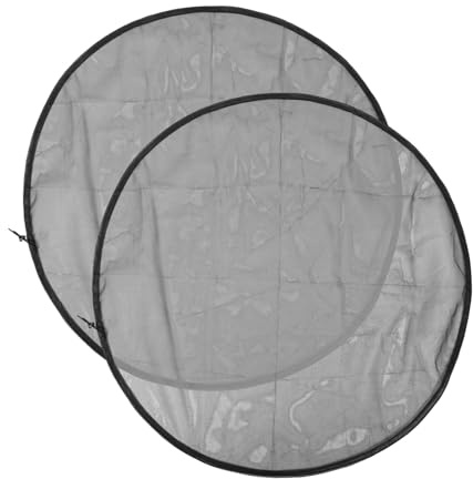 Mikikit Water Collection Bucket Mesh Cover 2-Piece Rain Barrel Net Outdoor Garden Rainwater Barrel Mesh Cover Drawstring Leaf Debris Barrier