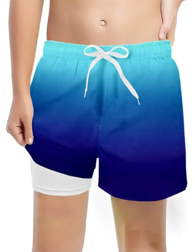 Sonnena Bañador para niños de Secado rápido Pantalones Cortos de compresión con Forro antirozaduras Calzoncillos Tipo bóxer Traje de baño Pantalones Cortos de Playa