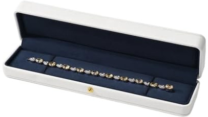 Smyckesring box organiseringsfodral ring bröllopsfodral armband hänge lång kedja förvaringslåda smycken visningsbox gåva (lång kedjelåda (21,5 x 5,5 x 3,5 cm)