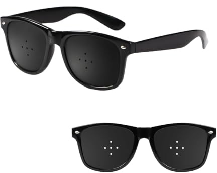 Ruayia 2 occhiali a griglia, per addestramento oculare, per allenamento oculare, Pinhole Glasses per ginnastica e rilassamento, occhiali a griglia con ferretto pieghevoli per l'allenamento degli occhi